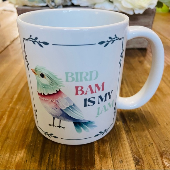 Mahjong Mug Bird Bam White Ceramic Mug Mahjong Player - Picture 4 of 7